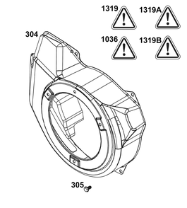 Blower Housing Group Diagram and Parts List for 19T132-0002-H5 100000 - 19Z999 Briggs and Stratton Engine